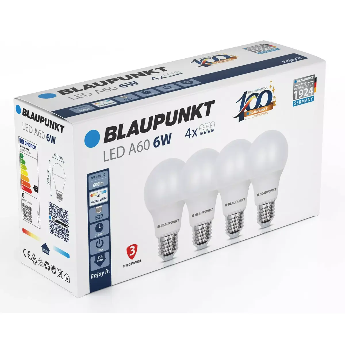 BLAUPUNKT LED лампа E27 A60 600 лм 6 Вт 4000K Photo 2
