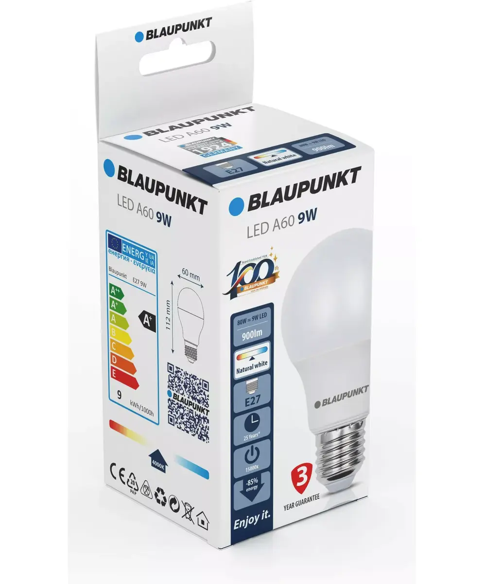 LED лампа BLAUPUNKT BLAUPUNKT-E27-9W-NW 9W E27 4000K Photo 2
