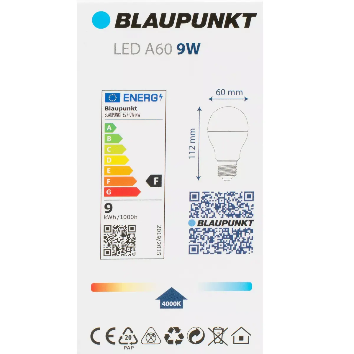 LED лампа BLAUPUNKT BLAUPUNKT-E27-9W-NW 9W E27 4000K Photo 3