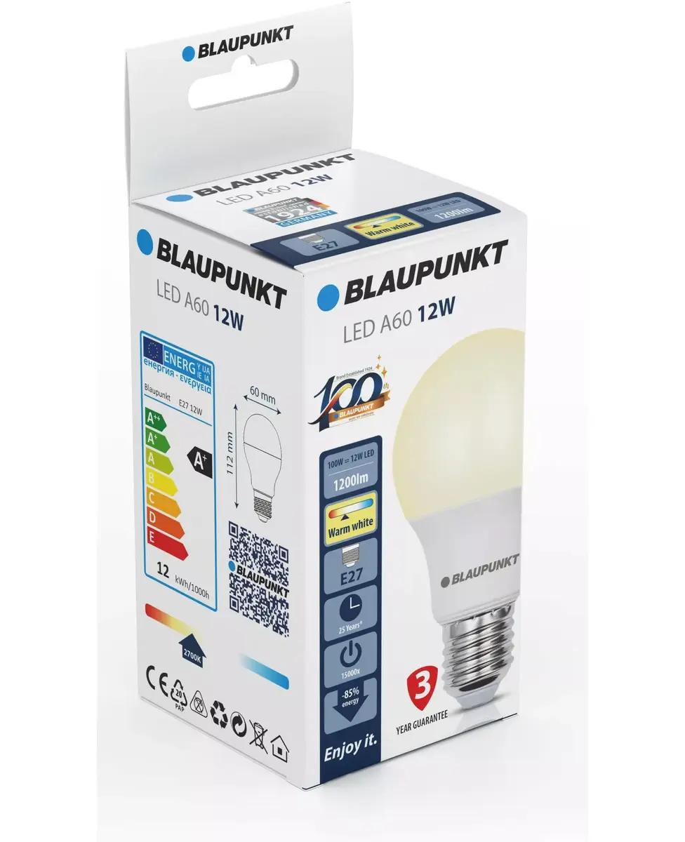 Светодиодная лампа BLAUPUNKT-E27-12W-WW Photo 2