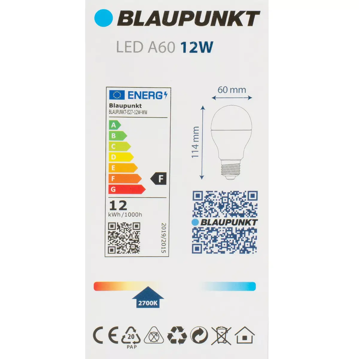 Светодиодная лампа BLAUPUNKT-E27-12W-WW Photo 3