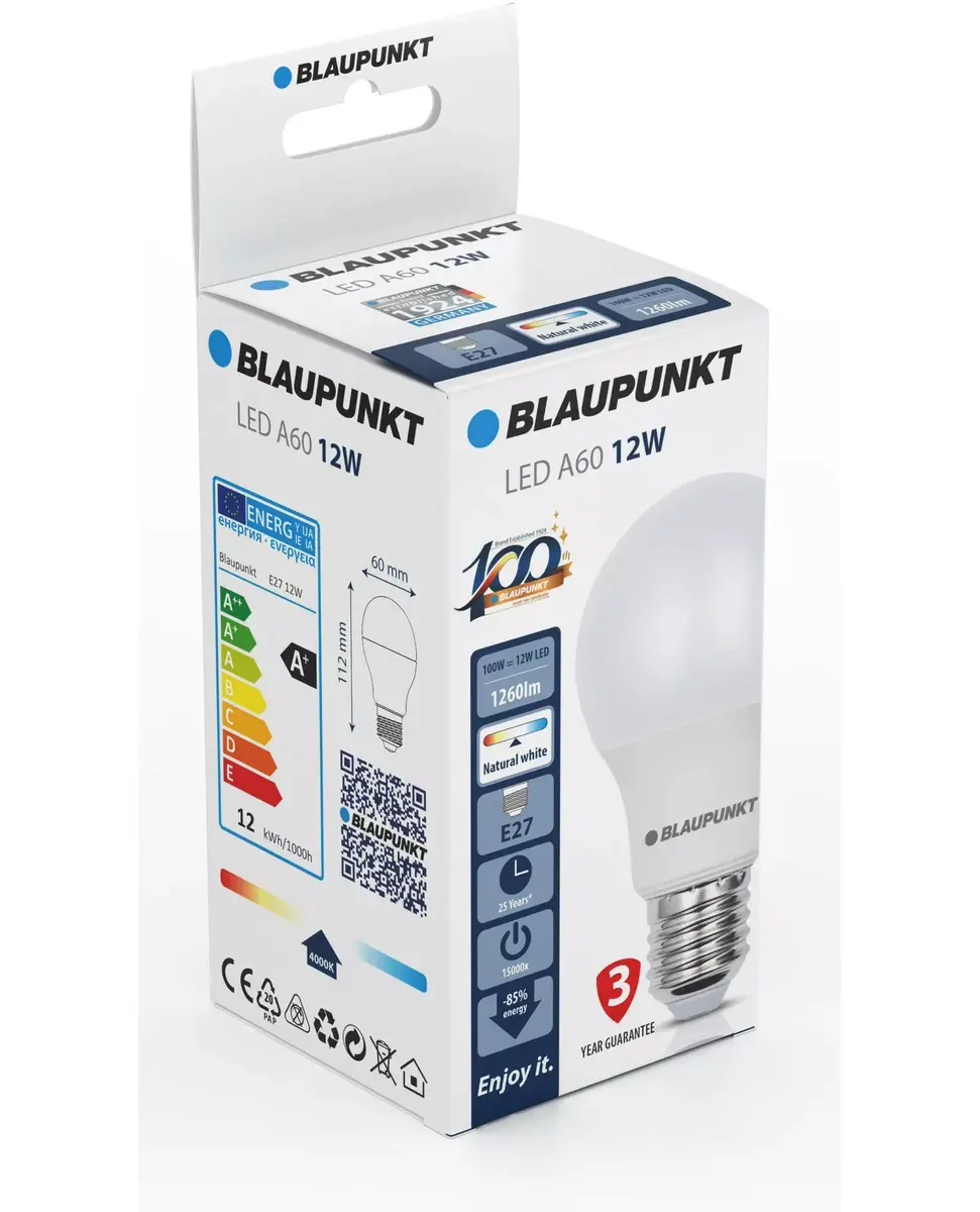 Светодиодная лампа BLAUPUNKT BLAUPUNKT-E27-12W-NW Photo 2