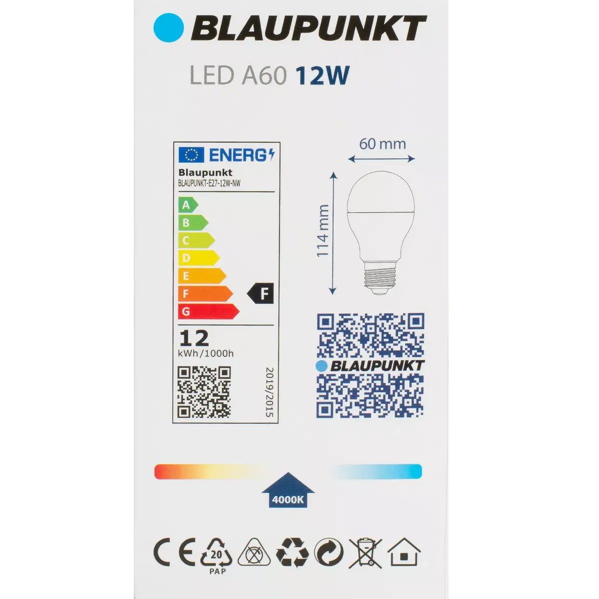Светодиодная лампа BLAUPUNKT BLAUPUNKT-E27-12W-NW Photo 3