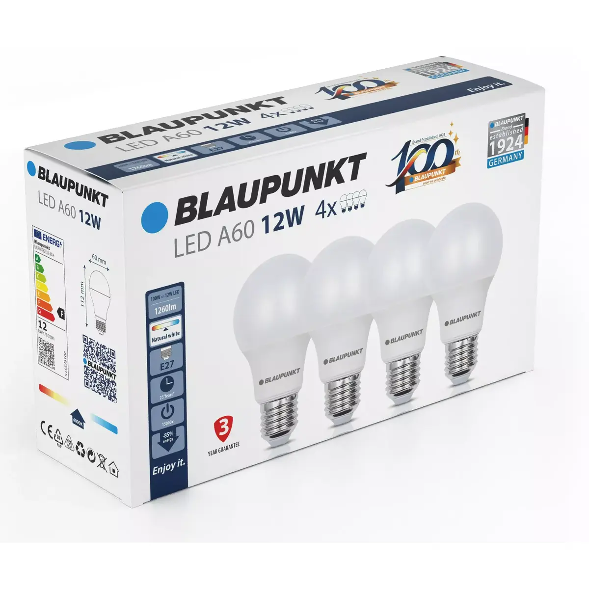 LED лампа BLAUPUNKT E27 A60 12W 4000K Photo 2
