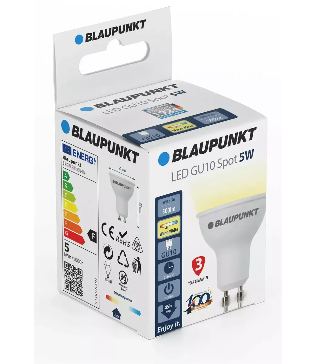 LED‑лампа BLAUPUNKT GU10 5W 2700K Photo 2