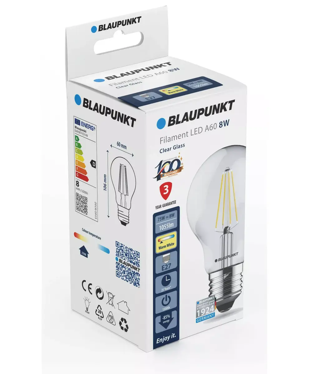 Светодиодная лампа BLAUPUNKT BLAUPUNKT-F-E27-8-WW Photo 2