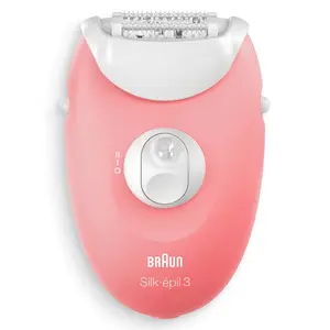 Braun Silk-épil 3 3-176 epilators ar 20 pincetēm, skūšanās galviņu, trimmeri, rozā un balts