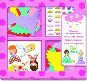 Bērnu uzlīmes Djeco I love princesses DJ09053 Daudzkrāsains Minimālais vecums 3 gadi