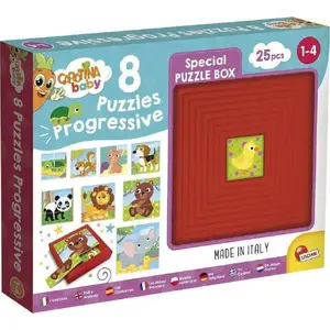 Пазл Lisciani Carrot Baby Puzzle — прогрессивный набор с изображениями животных, модель 304-95476