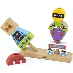 Пирамидальный пазл-робот Viga Delione Beam Toys BEAM Pyramid Puzzle Roboter + Muster 8 элементов