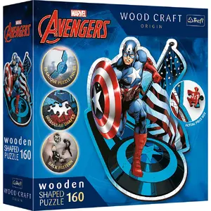 Пазл TREFL Wood Craft Origin MARVEL Avengers 160 элементов, фигурный пазл, от 9 лет