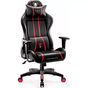 Ergonomiska spēļu krēsls Diablo Chairs X-One 2.0 King melni-sarkans, regulējama augstuma, modelis 843