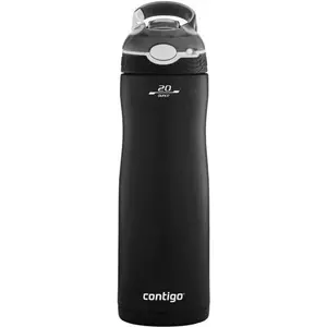 Dzeramais trauks Contigo Ashland Chill Matte Black – izolēta sporta pudele, hermētiska vāciņa, 590 ml