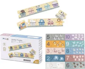 Koka ciparu puzle Viga Toys — bērnu attīstoša mācību puzle ar koka ciparu detaļām