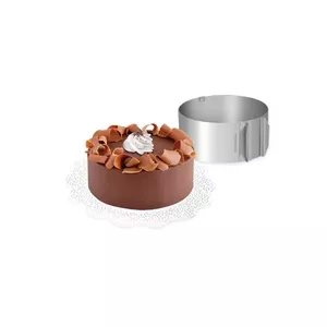Adjustable round baking mould Tescoma Delicia, stainless steel, Ø16–30 cm, metal stop