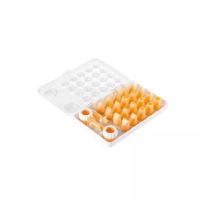 Pastry decorating nozzle set Tescoma 630496 — 21 pieces, white and yellow, with 2 adapters and cleaning brush