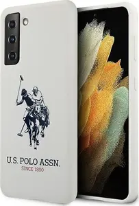 U.S. Polo Assn. Silicone Logo Protective Case for Samsung Galaxy S21+ G996, White