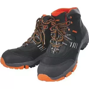 Защитный рабочий ботинок STIHL S3 G.48 черный/оранжевый кожа KW10 (00884890048)