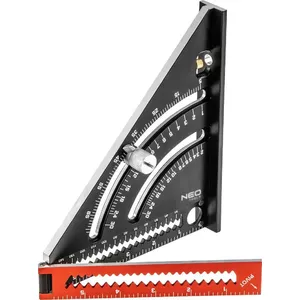 Угольник с линейкой NEO tools 72-105 — металлический измерительный угольник