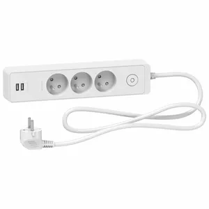Сетевой фильтр Schneider Electric Odace с защитой от всплесков 3 розетки 1.5 м белый ST933U1W