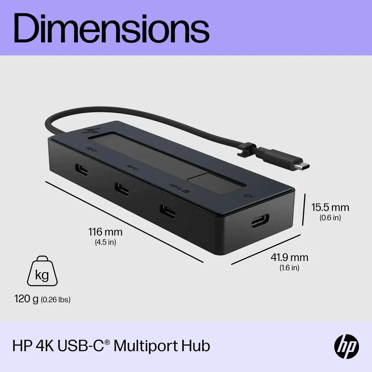 HP 4K USB-C Multiport Hub Photo 4
