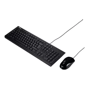 Asus U2000 tastatūras un peles komplekts, vadu, iekļauta pele, LV, melns