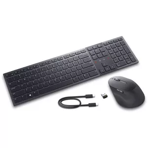 Wireless keyboard and mouse set Dell KM900 Graphite with USB‑A receiver, compact keyboard and optical mouse
