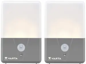 Outdoor wall lighting Varta 16634 101 402 LED with motion sensor warm white battery powered 2-pack grey and white