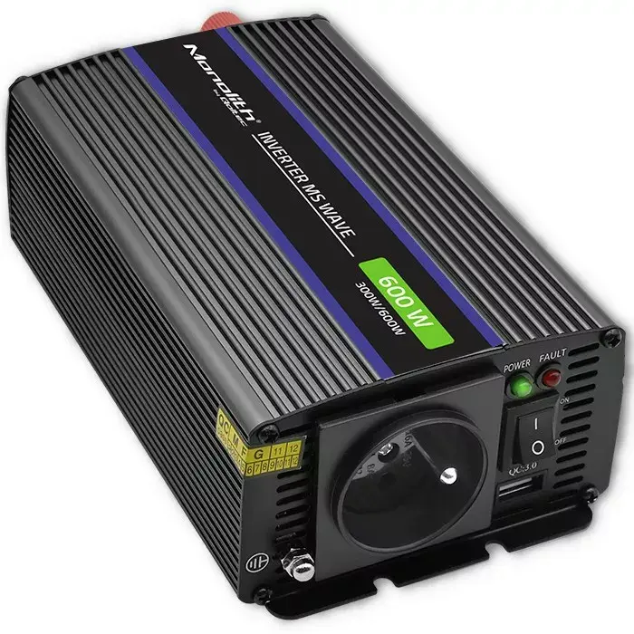 QOLTEC Monolith 600 MS Wave 12В→230В 600Вт инвертор Photo 2