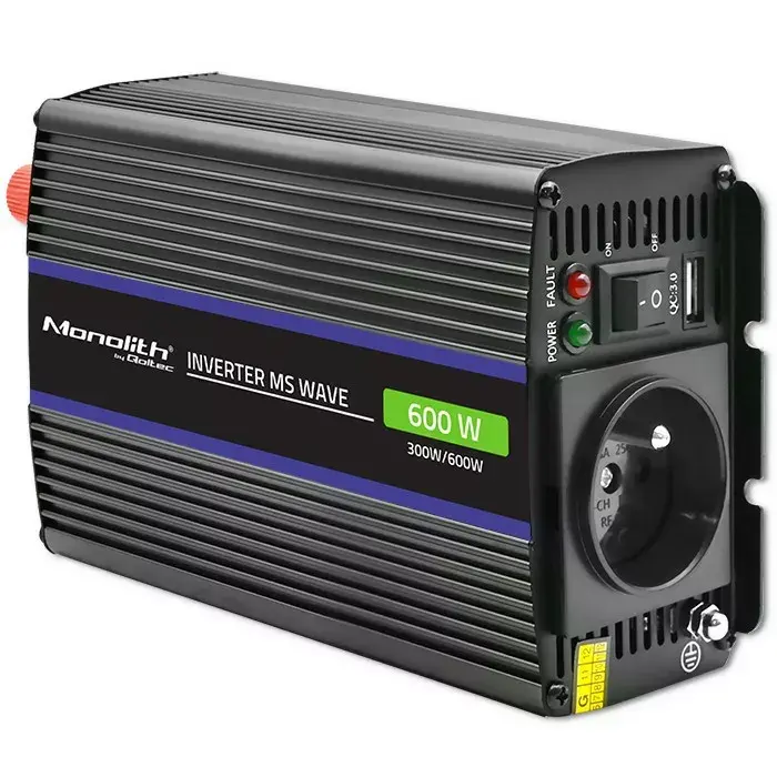 QOLTEC Monolith 600 MS Wave 12В→230В 600Вт инвертор Photo 7