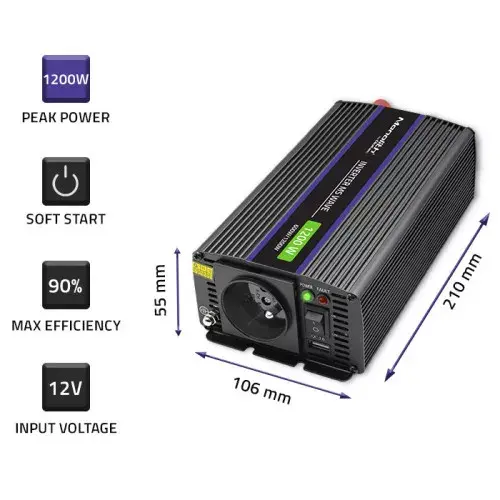 QOLTEC Monolith 600 W pārveidotājs Photo 4