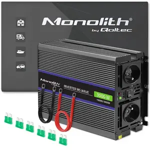 Инвертор QOLTEC Monolith 3000 MS Wave, 12В→230В, 1500/3000Вт, с USB