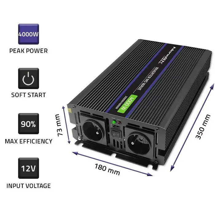 Inverter QOLTEC Monolith 4000 MS Wave 12V–230V Photo 4