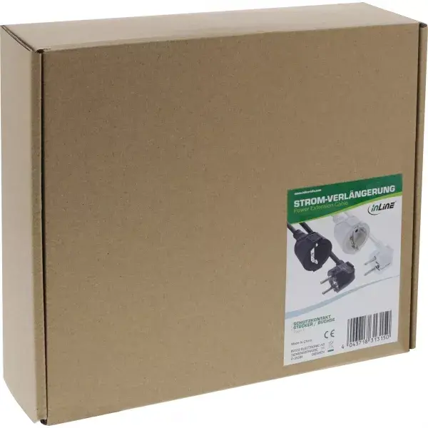 InLine Power Extension Cable Type F angled 15m Photo 2