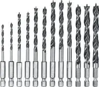 Drill Bit Set KWB 108830 — 12-piece spiral bits with quick-change chuck