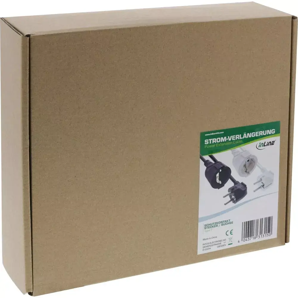 InLine Power Extension Cable Type F angled 20m Photo 2