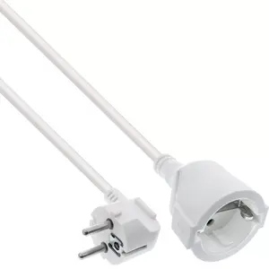 InLine Power Extension Cable Type F angled white 5m
