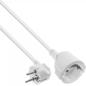InLine Power Extension Cable Type F angled white 1m