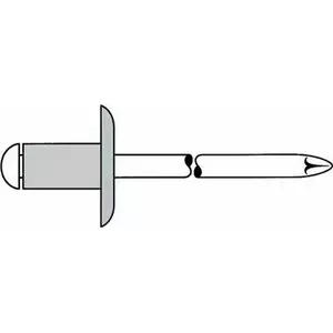 Blind rivet GESIPA 5×12 mm large flange, material K14, for 6.0–8.0 mm panels, pack of 250