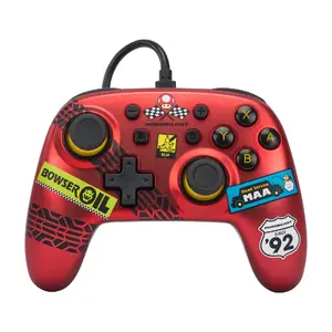 Wired USB Gamepad PowerA NSGP0124-01 for Nintendo Switch, Analogue Controls, Red, 2.4 m Cable