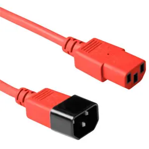 MicroConnect PE1413R18 power cable 1.8 m C13 coupler to C14 coupler Red