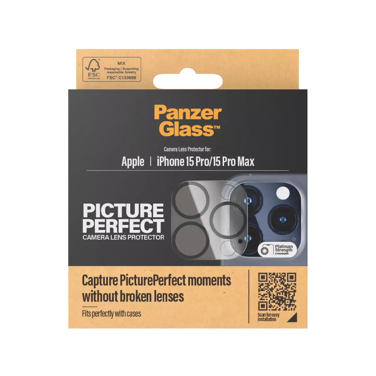 Kameras objektīva aizsargstikls PanzerGlass iPhone 15 Pro 15 Pro Max Photo 3