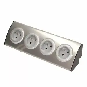 Furniture power outlet ORNO OR-AE-1340 4×230V stainless steel INOX