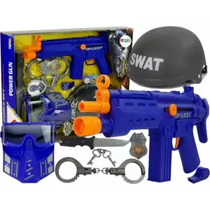 Игровой полицейский набор LEAN Sport SWAT — маска, шлем, значок, игрушечный пистолет, 36 см