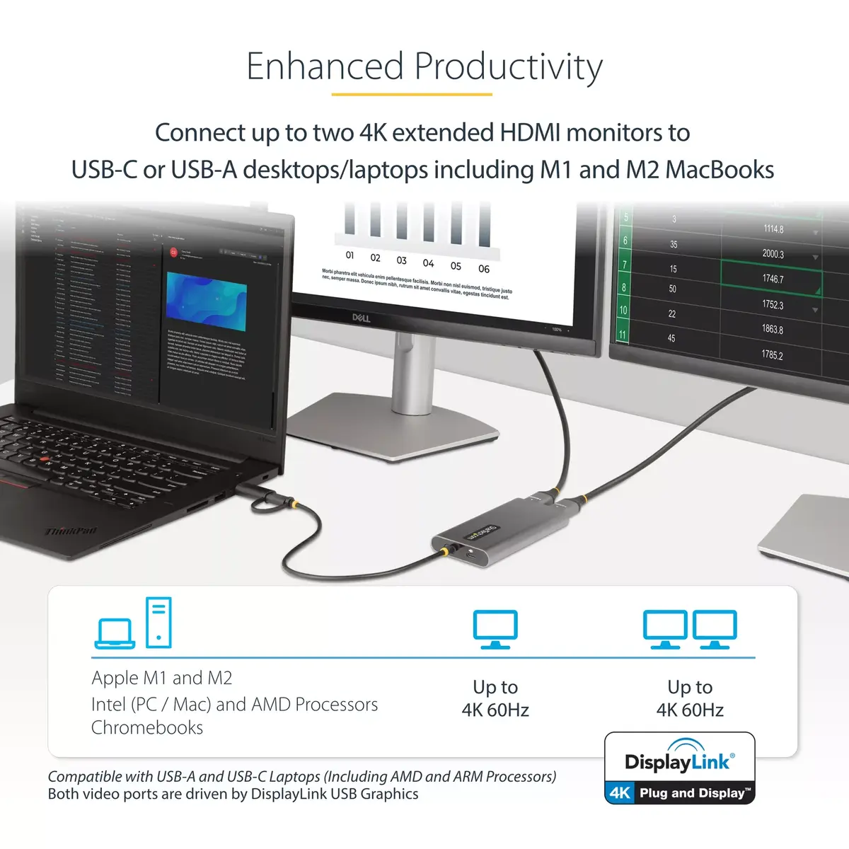 StarTech USB-C uz Dual-HDMI adapters 4K60 100W PD Photo 8