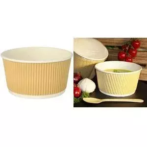 Paper soup cup Papstar 89332, 520 ml, beige, PLA-coated biodegradable