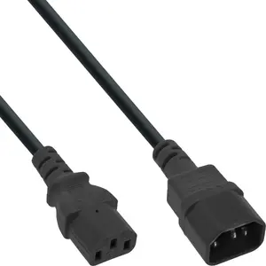 Силовой кабель InLine B-16631 черный 1 м муфта C14 муфта C13 H05VV-F 250 В