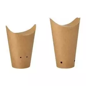 Papstar French fry holder 89264 — small unbleached fresh-fiber cardboard with bio-coating
