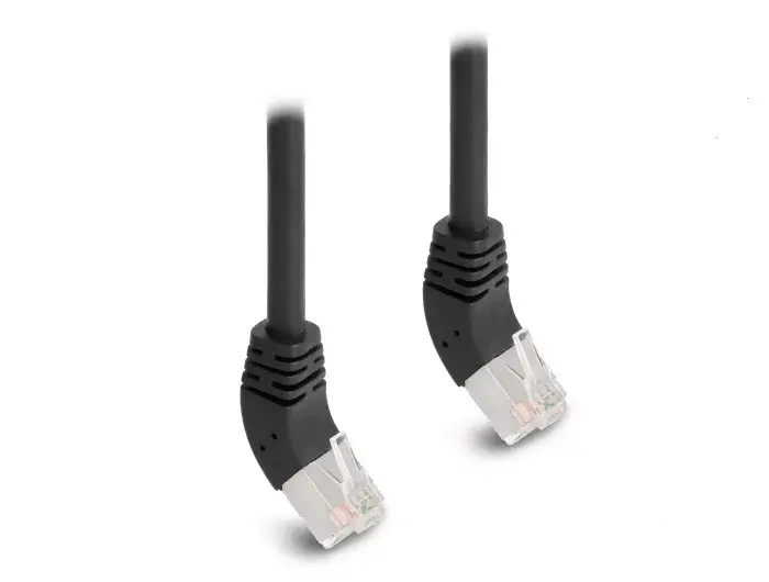 DeLOCK RJ45 Network Cable Cat.6A S/FTP 45° Upwards Angled Photo 2