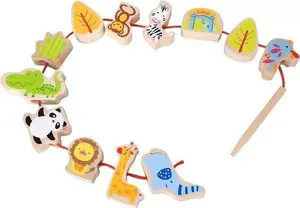 Bead Threading Toy Classic World CW3632 — Animal Wooden Beads on String